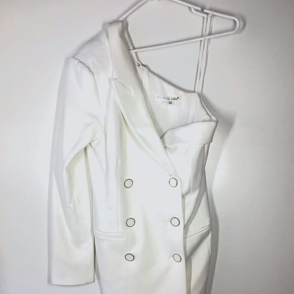 Veronica Beard‎ Middleton One Shoulder Blazer Dress White Size 12 - Picture 5 of 15